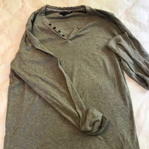French Connection Men’s Henley Casual Gray Shirt